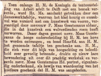 Artikel in onbekende krant over onderscheiding aan mevr. P. Maas Geesteranus